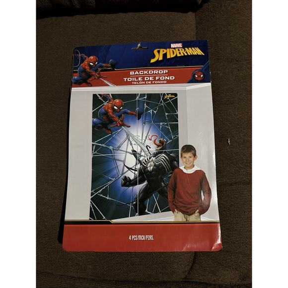 Marvel Spiderman VS Venom Banner Photo Backdrop Birthday Party Size 27.8x40 NWT - Picture 5 of 5